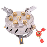 12800W Outdoor Camping Stove 9-head Gas Burner Outdoor Camping Picnic Tour Portable 7/9 Hole Fire Brimstone Stoves Burner 캠핑용품