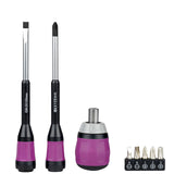 Ratchet Screwdriver Set 7 In 1 Replaceable Magnetic Bits Cross Slotted Head Screwdriver with bits Repair  Hand Tools