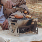 Multi-Purpose Grill Stove Foldable Furnace with Storage Bag Outdoor Portable Wood Burning Stove for Patio Camping Barbecue Tools
