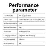 T7 Bluetooth Answer Call Smart Watch Men Recording Music Play Dial Fitness Tracker IP67 Waterproof 4G ROM Smartwatch