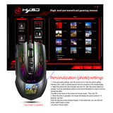 HXSJ J500 Wired Gaming Mouse 10000 DPI Optical Sensor RGB Backlit Photo Setting Macro Programming for PC Gamers Office Home