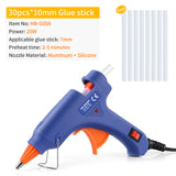 20W Heating Hot Melt Glue Gun 30pcs Melt Glue Sticks For Kids School DIY Arts Crafts Projects Home Quick Repairs Power Tools
