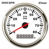 8000 rpm Tachometer Boat Car Marine Tacho Gauge with LCD Hourmeter 85mm Tachometer Diesel &amp;Gasoline Engine RPM Gauge 9~32V