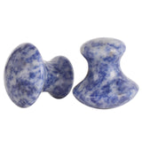 Natural Gouache Scraper Blue White Dot Jade Mushroom Facial Massager Gua Sha Stone Body Slimming Eye Massage Anti-Wrinkle Beauty