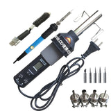 Eu Plug,Gj-8018Lcd 220V 450W Degree Adjustable Electronic Heat Hot Air Desoldering Soldering Station+Electric Soldering Iron