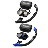Yon Sub 2 Pcs Professional Diving Mask Snorkel Anti-Fog Goggles Glasses Set Eye Protector  Blue &amp; Camouflage