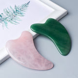 Natural Rose Quartz Aventurine Jade Guasha Tool China Traditional Dolphin Shape Acupoint Masssage Stone for Body Skin Health SPA