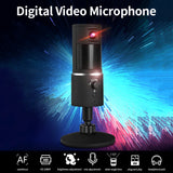 NEW QI Digital Video Microphone Condenser Recording Microphone + 1080P Camera Hi-Fi Stereo Microphone Plug and Play Black