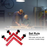 90 Degree Ruler L-shaped Auxiliary Fixture Fixing Clips For Woodworking Aluminum Alloy Positioning Ruler Professional Tools