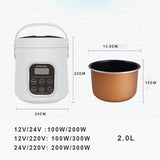 2L Intelligent Rice cooker for 12V Car 24V Truck lorry Onboard 220V Home Food warmer steamer noodles boiler Fast heat cook pot