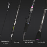 Kingdom KING II Spinning Rods Combo Casting Fishing Rod Reel Set 2 pc top section and 2 pc Power Lure Set Fishing Travel Rod