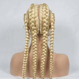 Lace wig female long hair chemical fiber headgear four-strand braid wig Braid wig
