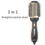 Mini Hot Air Comb Hair Dryer Straight Hair Brush Multi-Function Gold 3 in 1 Straightening Brush Professional Hair Styling Tools