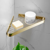 Brass Gold Bathroom Shelf Shower Shampoo Soap Cosmetic Kitchen Rectangle Nail PunchedCorner Holder 1-2 Tier Bath Accessories