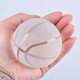 Creative Gift Ornaments 80mm Basketball Production Process Carving Material White Crystal Crystal Ball Crafts