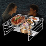 Folding Campfire Grill Barbecue Rack 304 Stainless Steel BBQ Grill Rack Collapsible Portable Grill For Camping Picnic