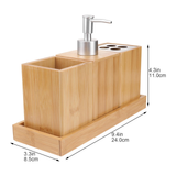 4pcs Bamboo Wood Bathroom Set Luxury Bathroom Essentials Toothbrush Holder Bottle Family Bath Accessories Set