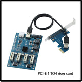 1 To 4 Port PCI Express Switch Multiplier PCI-E X1 To 4PCI-E X16 Expansion Kit  HUB 6Pin Sata USB Riser Card for BTC Miner Minin
