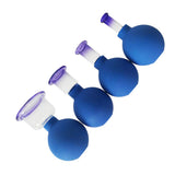 1 Boxed of 4pcs Vacuum Cupping Cups Portable Back Body Massager Suction Vacuum Can for Men Women (Blue)