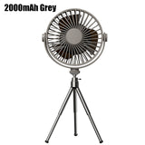 Tripod Air Cooling Fan Rechargeable Portable Cooler Fan 3 Gear Adjustable Low Noise Home Appliances for Summer Picnic BBQ