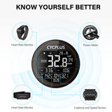 CYCPLUS Wireless Bike Computer GPS Speedometer BT ANT+Cycling Computer Waterproof w Cadence Sensor Heart Rate Monitor for Bike