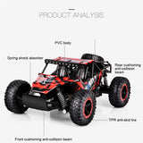 2.4G 4WD RC Car Remote Control Off-Road Truck Rechargeable High Speed Vehicle Toys Four Wheels Off-Road Vehicle Waterproof