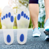 Transparent Silicone Sports Foot Pads Shock Absorption Insole Pain Relief Flat Feet Correction Foot PadS/M/L (42‑44)