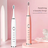 Newest Sonic Electric Toothbrushes for Adults Kids Smart Timer Rechargeable Whitening Toothbrush IPX7 Waterproof 4 Brush Head