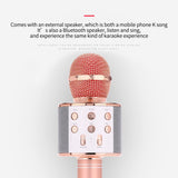WS858 Bluetooth-compatible Wireless Microphone Home Karaoke Microphones Speaker Handheld Music Player Singing Recorder KTV