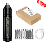 2023 New Cordless Electric Screwdriver Rechargeable Lithium Battery Mini Drill 3.7V Power Tools Set Household Maintenance Repair