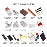 74PCS Professional Guitar Repairing Maintenance Tool Kit with Guitar Strings Picks Bridge Pins Gauge String Instrument Accessory