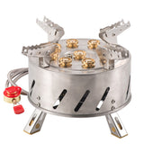 Portable Camping Stove 9 Hole Burner Gas  Outdoor BBQ Hiking Cooker