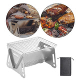 Multi-Purpose Grill Stove Foldable Furnace with Storage Bag Outdoor Portable Wood Burning Stove for Patio Camping Barbecue Tools