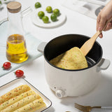 220V 2.5L Electric Cooking Pot Multifunction Mini Hot Pot Non-stick Multi Cooker Electric Steamer Hotpot White/Pink Color