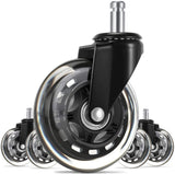 5PCS Office Chair Caster Wheels 3 Inch Swivel Rubber Caster Wheels Replacement Soft Safe Rollers Furniture Hardware