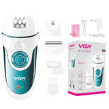 4in1 electric women epilator female shaver leg body hair removal lip chin depilatory lady bikini trimmer facial hair remover