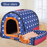 New Warm Dog House Comfortable Print Stars Kennel Mat For Pet Puppy Foldable Cat Sleeping Bed high quality pet products