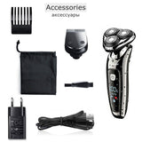 Wet dry electric shaver facial electric razor for men male beard shaving machine rotary head usb rechargeable 2in1 grooming kit
