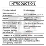 3D Printer Upgraded Parts Proximity Print Head Kit Extrusion Kit  Universal 1.75mm High Temperature for Ender-3/Ender-3 Pro