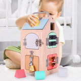 Toddler Montessori Activity Board Wooden Unlock Educational Toys Children's Concentration Training Multifunction Teaching Aids
