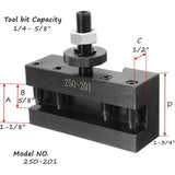 2Pcs Quick Change CNC Lathe Tool Post Turning Facing Holder Holder for Lathes Tools-250-201 &amp; 250-202