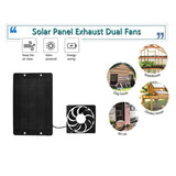 10W ABS Outdoor Solar Powered Panel Exhaust Fan Air Ventilation Vent Chicken Dog House 3000r/min Black