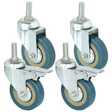 4Pcs Heavy Duty 75mm Swivel Castor with Brake Trolley Casters wheels for Furniture