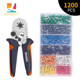 HSC8 6-4A/6-6 Crimping Pliers &amp; Terminals Set Tube Bootlace VE&amp;TE Terminals Hand Tools Electrician Crimper 0.06-10mm2 28-7AWG