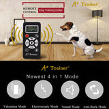 Dog training collar waterproof vibration electric shock sound Automatic anti bark collar remote dog accessories Newest 4 in 1