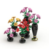 MOC Mini Color Flowers Pots Bouquet Plant Building Blocks Bonsai Bouquet Toys Child's Gift DIY Toy Flower Model Gift