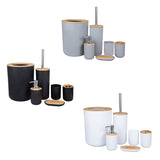 NEW2022 RR 6Pcs Black Bathroom Accessories Toothbrush Holder Bin Soap Dish Dispenser Tumbler Toilet Brush Toilet Bathroom Set