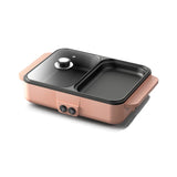 2 In1 Electric Hot Pot Cooker Multifunctional Smokeless Barbecue Electric BBQ Grill Non Stick Plate Barbecue Pan Hot Pot 220V