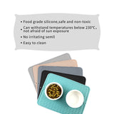 Square Pet Mat For Pet Food Pad Dog Cat Feeding Mat Simple Solid Color Pet Placemat  Pet Bowl Pad Silicone non-slip Placemat