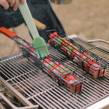 Portable Camping BBQ Grilling Basket Charcoal Grill Outdoor Grill Tool Picnic Portable Wood Handle Roasting Meat Accessories